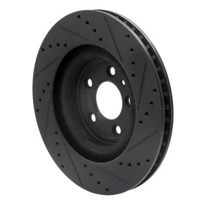Ford Mustang Brake Rotor (1) - Front Left - R1 Concepts - Drilled & Slotted - Black - `11-`14